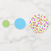 おもしろいカラフルブルーグリーンイエローポルカドット コンフェッティ (裏面)