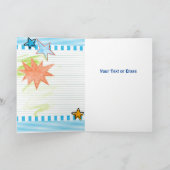 おもしろいカラフルブルースケッチスターズキッズ誕生日 カード (内部)