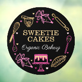 おもしろいカラフルベーキング料理器具ブラック&金ゴールド ウィンドウサイン (シート3)