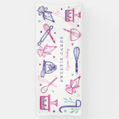 おもしろいカラフルベーキング&料理アースケーキベーカリー 横断幕 (縦)