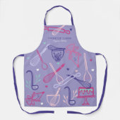 おもしろいカラフルベーキング・料理器具パープル エプロン (正面)
