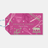 おもしろいカラフルベーキング・料理器具ピンク ギフトタグ (裏面横)