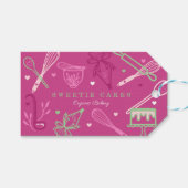 おもしろいカラフルベーキング・料理器具ピンク ギフトタグ (正面(横))