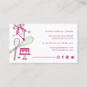 おもしろいカラフルベーキング・料理器具ピンク 名刺 (裏面)