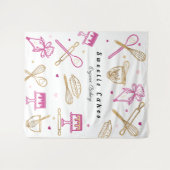 おもしろいカラフルベーキング&料理機器ホワイト&金ゴールド タペストリー (正面(横))