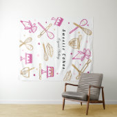 おもしろいカラフルベーキング&料理機器ホワイト&金ゴールド タペストリー (インサイチュ(横))