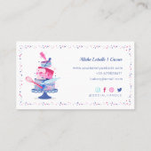 おもしろいカラフルペストリーケーキベーカリー&ツールピンクドリップ 名刺 (裏面)