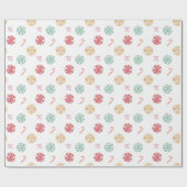 おもしろいカラフルペパーミントホイール&キャンディカン ラッピングペーパー (フラット)