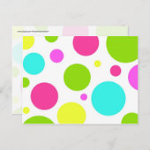 おもしろいカラフルホットピンクブルーグリーン水玉模様 ポストカード (正面/裏面)