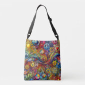 おもしろいカラフルボホクロス体バッグ クロスボディバッグ (裏面)