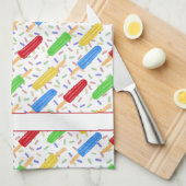 おもしろいカラフルポップと散水夏柄 キッチンタオル (四つ折り)