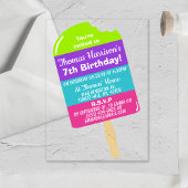 おもしろいカラフルポプシクルアエージュサマー誕生日 アクリル招待状