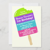 おもしろいカラフルポプシクルアエージュサマー誕生日 招待状 (正面)