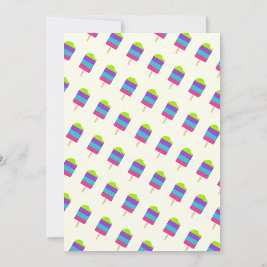 おもしろいカラフルポプシクルアエージュサマー誕生日 招待状 (裏面)