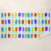 おもしろいカラフルポプシクルスサマートリート ビーチタオル (正面)