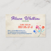 おもしろいカラフルポープリントのトレイル – ドッグウォーカー 名刺 (裏面)