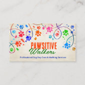 おもしろいカラフルポープリントのトレイル – ドッグウォーカー 名刺 (正面)