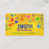 おもしろいカラフルポープリントのトレイル – ドッグウォーカー 名刺 (正面)