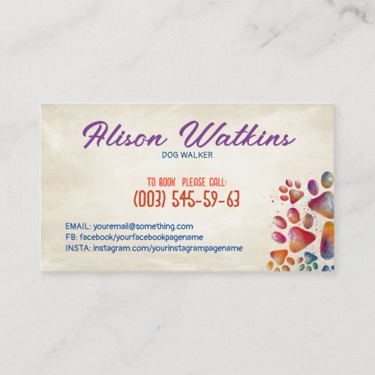 おもしろいカラフルポープリント 名刺 (裏面)