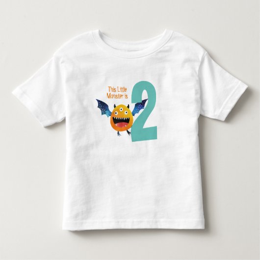 おもしろいカラフルマイリトルモンスターは2歳 トドラーTシャツ (正面)