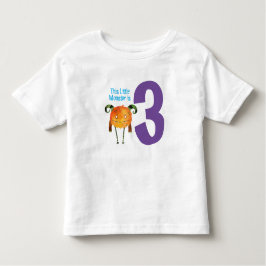 おもしろいカラフルマイリトルモンスターは3歳 トドラーTシャツ