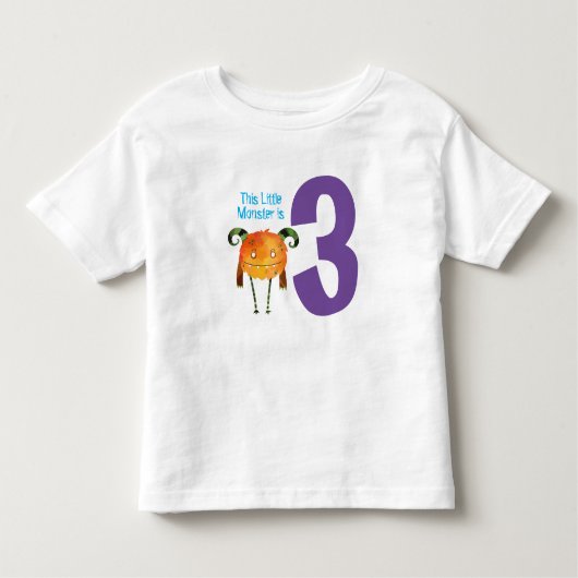 おもしろいカラフルマイリトルモンスターは3歳 トドラーTシャツ (正面)