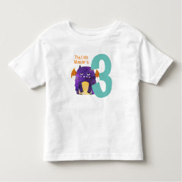 おもしろいカラフルマイリトルモンスターは3歳 トドラーTシャツ