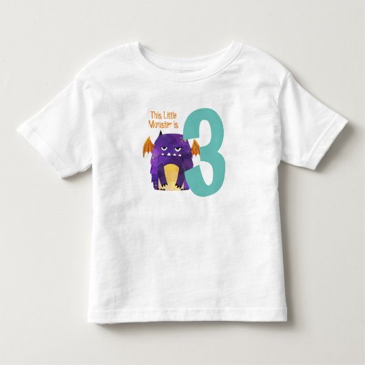 おもしろいカラフルマイリトルモンスターは3歳 トドラーTシャツ (正面)