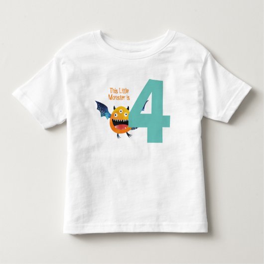 おもしろいカラフルマイリトルモンスターは4歳 トドラーTシャツ (正面)