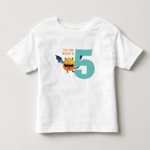 おもしろいカラフルマイリトルモンスターは5歳 トドラーTシャツ
