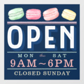 おもしろいカラフルマカロンオープンアワーズベーカリー事業 ウィンドウサイン (シート)