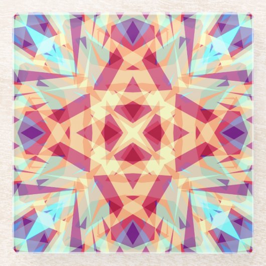 おもしろいカラフルマクメリーマリストのクリスマス ガラスコースター (正面)