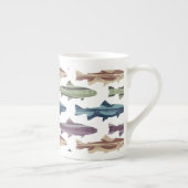 おもしろいカラフルマスの魚のパターン ボーンチャイナマグカップ (右)