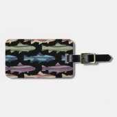 おもしろいカラフルマスの魚のパターン ラゲッジタグ (正面横)