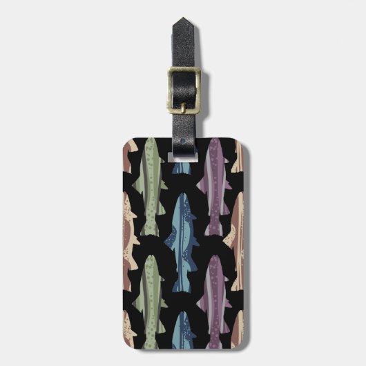 おもしろいカラフルマスの魚のパターン ラゲッジタグ (正面縦)