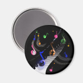 おもしろいカラフルミュージカルの音楽愛好者用磁石 マグネット (正面/裏面)