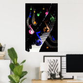 おもしろいカラフルミュージカル ポスター (ホームオフィス)