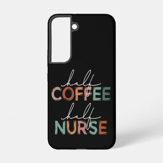 おもしろいカラフルメディカルハーフコーヒーハーフナース SAMSUNG GALAXYケース (裏面)