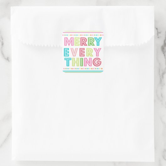 おもしろいカラフルメリーすべて スクエアシール (バッグ)