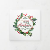 おもしろいカラフルメリークリスマスホリースクリプト 三つ折りクリスマスカード (カバー)