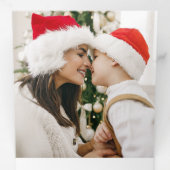 おもしろいカラフルメリークリスマスホリースクリプト 三つ折りクリスマスカード (内部最初)