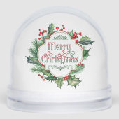 おもしろいカラフルメリークリスマス型スノーグローブ (正面)