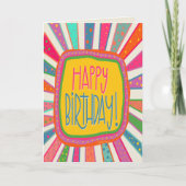 おもしろいカラフルモダンハッピーバースデー カード (正面)