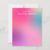 おもしろいカラフルモダンピンク10代のノートカード（名前あり） ノートカード (正面)