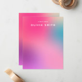 おもしろいカラフルモダンピンク10代のノートカード（名前あり） ノートカード (正面/裏面インサイチュ)