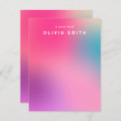 おもしろいカラフルモダンピンク10代のノートカード（名前あり） ノートカード (正面/裏面)