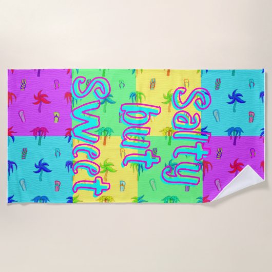 おもしろいカラフルモダン夏 ビーチタオル (正面)