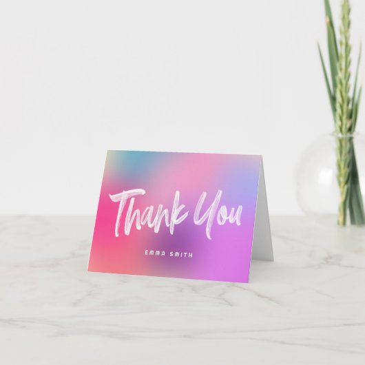 おもしろいカラフルモダン誕生日パーティーありがとう サンキューカード (正面)