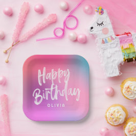 おもしろいカラフルモダンSweet sixteen誕生会 ペーパープレート