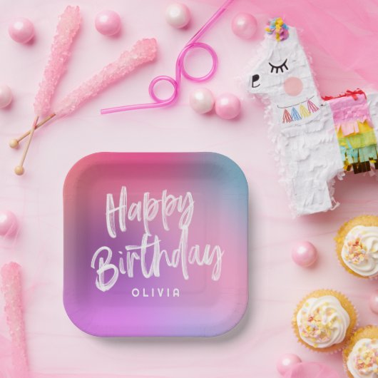 おもしろいカラフルモダンSweet sixteen誕生会 ペーパープレート (パーティー)